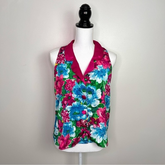 Vintage Victoria’s Secret Gold Label Floral Satin Top - Picture 1 of 9